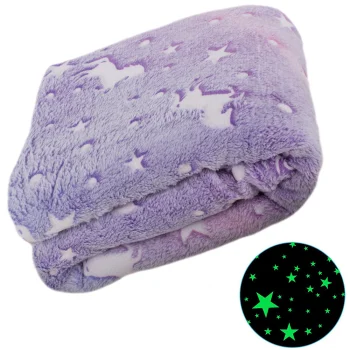 Soft Glow-in-the-Dark Throw Blanket 150x180 cm, Purple