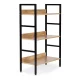 Industrial Bookshelf 3-Tier Wood and Metal Shelving Unit ModernHome