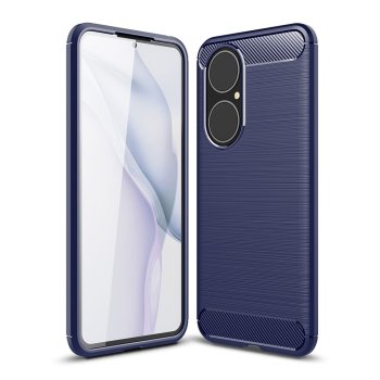 Huawei P50 Carbon Flexible Cover TPU Case, Blue