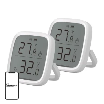 Temperature and Humidity Sensor Sonoff SNZB-02D Zigbee, 2-Pack, White