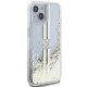 Guess iPhone 15 Plus / 14 Plus Case Liquid Glitter Gold Stripes, Transparent