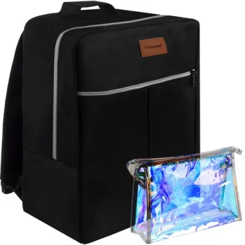 Trizand 23734 Travel Backpack with Toiletry Bag 38x24x18cm, Black