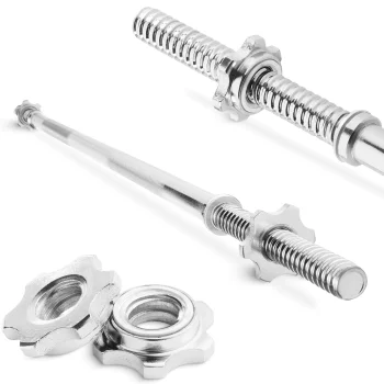 4FIZJO Straight Barbell Bar with Threaded Collars 120 cm, 4.7 kg