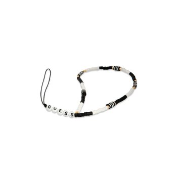Guess Heishi Beads Phone Strap GUSTBCKH Black/White