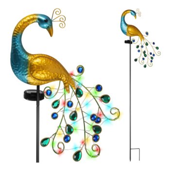 Gardlov 25281 Peacock Solar Garden Light with 40 LEDs, Waterproof IP44