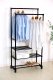 Metal Garment Rack with 3 Shelves for Clothes and Shoes