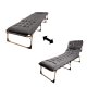 Folding Camping Bed / Lounger LUARO with Mattress, 193 cm, Dark Grey
