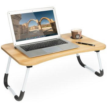 Portatīvs Saliekams Datora Laptopa Galds Statīvs Paliktnis Paaugstinājums, Brūns | Portable Laptop Desktop Table...