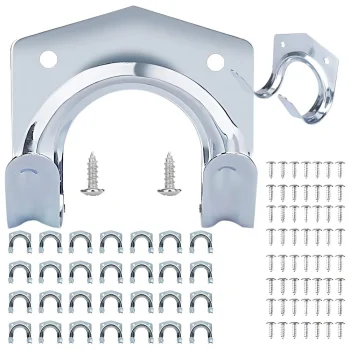 Wall Tool Holders, Metal Hooks, Set of 20 with Screws, Silver