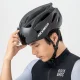 Rockbros Bike Helmet with Visor, Detachable UV Protective Goggles, Unisex - Black
