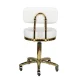 Cosmetic Stool AM-961, White/Gold