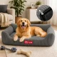Soft Corduroy Dog and Cat Bed, Anti-Slip Pet Sofa, Size L, 84x65cm