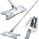 Flat Floor Mop with Twist Wringing Mechanism, White/Grey