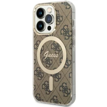 Guess iPhone 14 Pro Case 4G MagSafe, Brown