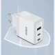 Dux Ducis Duzzona T1 GaN Wall Charger, USB / 2x Type-C, PD 65W, White