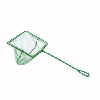 Aquarium Fish Net 7.5x32 cm with Fine Mesh for Catching Fish, green
