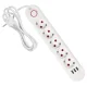 Maclean MCE395 W Power Strip, 5 Outlets, 3x USB, 1.5m, White