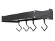 Hanging Kitchen Shelf with Hooks, Aluminum, 30 cm, Black