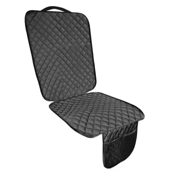 Child Car Seat Protector Mat with Pocket and ISOFIX Openings, Black