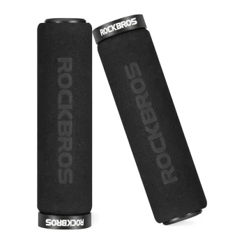 Rockbros BT1001BKBK Sponge Bicycle Handlebar Grips, Black