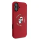 Karl Lagerfeld Silicone Karl&Choupette Heads Ring MagSafe Case for iPhone 16 Plus, Red