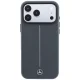 Mercedes Leather Semi Wrap Iconic Line MagSafe Case for iPhone 18 Pro Max / 17 Pro Max, Dark Gray