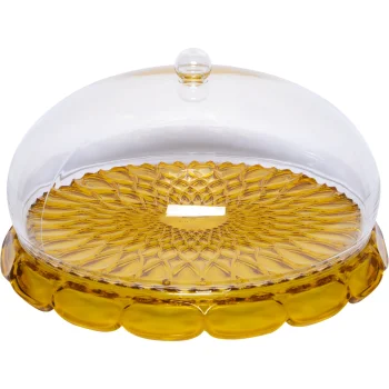Guzzini Vanity Cake Dome Serving Set 30 cm, Saffron Yellow