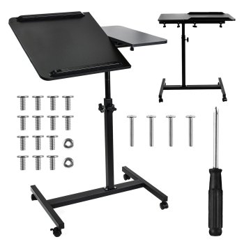 Maclean MC-121 B Mobile Laptop Desk, Adjustable Height 59-89cm, Black