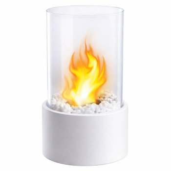 Smokeless Tabletop Fireplace Bio Ethanol for Indoor Outdoor Use, white