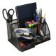 Metal Mesh Desk Organiser with 7 Compartments and Drawer, Black