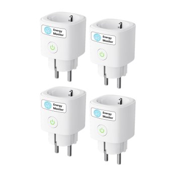 Meross MSS315CFH-EU Smart Plug with Energy Monitoring (Matter), 4-Pack