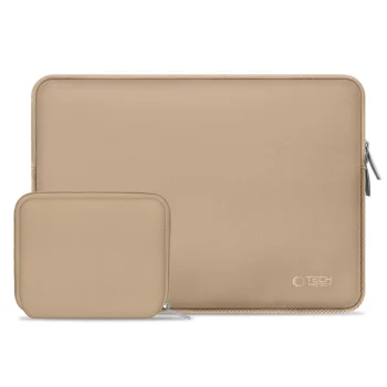 Tech-Protect Neoslim 13-14" Laptop Bag with Accessory Pouch, Beige