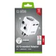 SBS Universal Travel Adapter, 2x USB-A, 2500W - White