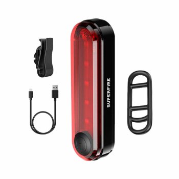 Superfire BTL01 velosipēda aizmugurējais lukturis USB 230mAh