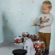 Kruzzel XL 22464 Kids Drum Set with 5 Drums and Stool