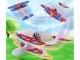 Foam glider airplane with USB rechargeable LED and motor, red