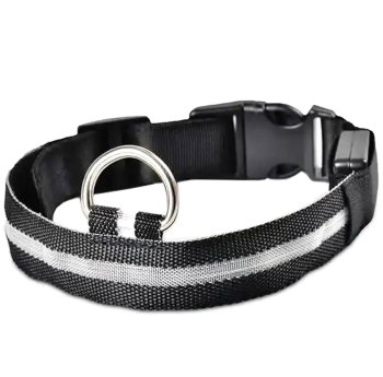 LED Light Up Dog Collar, Adjustable 46-54 cm, Black