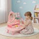Ecotoys Kids Wooden Dressing Table with Mirror and Drawer, 7 Accessories