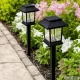 Solar Garden Lights with Dusk Sensor, 2 pcs, Black