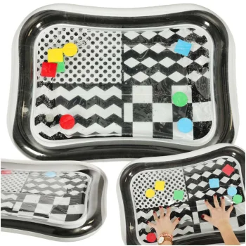 Inflatable Water Sensory Play Mat for Babies, Black and White, 65x50 cm
