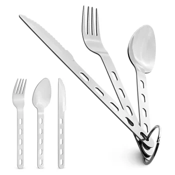Camping Cutlery Set 3-in-1 SteelKIT Mountain Goat, Silver