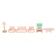 Wooden Dollhouse Furniture Set, Pink/White (22 Pieces)