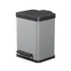 Hailo Öko duo Plus M Pedal Recycling Bin 2 x 9 L, Light Grey Matte