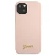 Guess Silicone Script Gold Logo Case for iPhone 13 6.1\" (Light Pink)