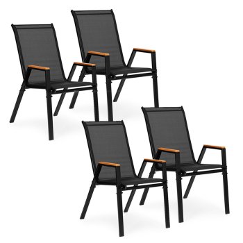 MultiGarden Garden Chair Set, 4 pcs, Black