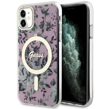 Apple iPhone 11 6.1'' Guess Flower MagSafe Case Cover (GUHMN61HCFWSP), Pink