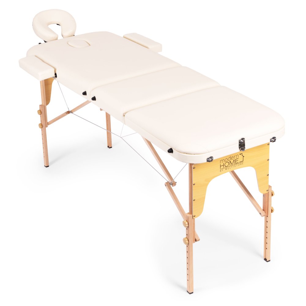 ModernHome 3 Section Wooden Portable Massage Table for Therapy with Carry Case (2)