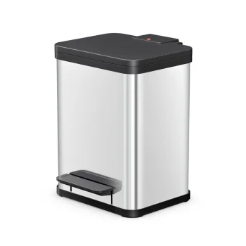 Hailo Öko Uno Plus M Pedal Bin, 17 L, Silver/Black