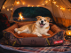 Plush Sofa Dog Bed for Medium Dogs, Comfortable and Fluffy Pet Lounger Couch