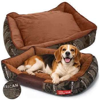 Verk Group Soft Dog & Cat Bed with Removable Cushion (55x70x13 cm), Grey